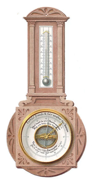 Christmas card in the shape of a barometer