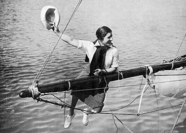 Joe Carstairs on her yacht Sonia, 1925