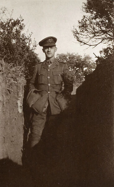 Soldier in a trench, Western Front, WW1