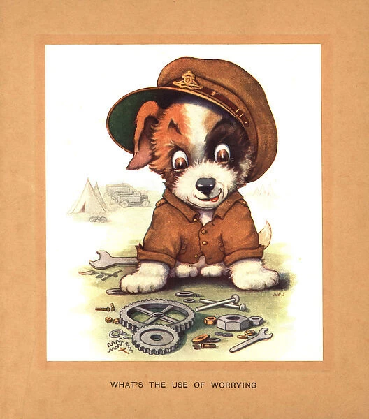 WW2 Christmas card, Whats the use of worrying