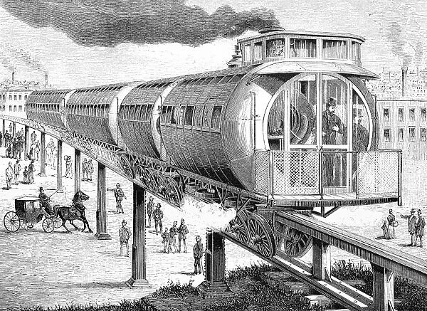 19th Century elevated railway, artwork C018  /  7087