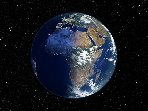 Africa, night-day satellite image