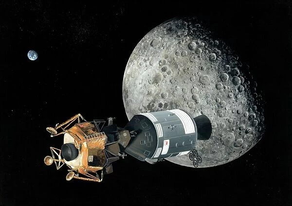 Apollo spacecraft at the Moon, artwork