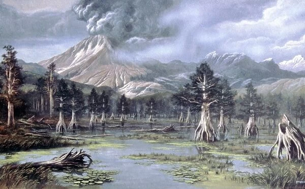 Artists impression of Tertiary period landscape