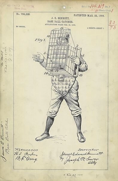 Baseball catcher patent, 1904 C024  /  3614