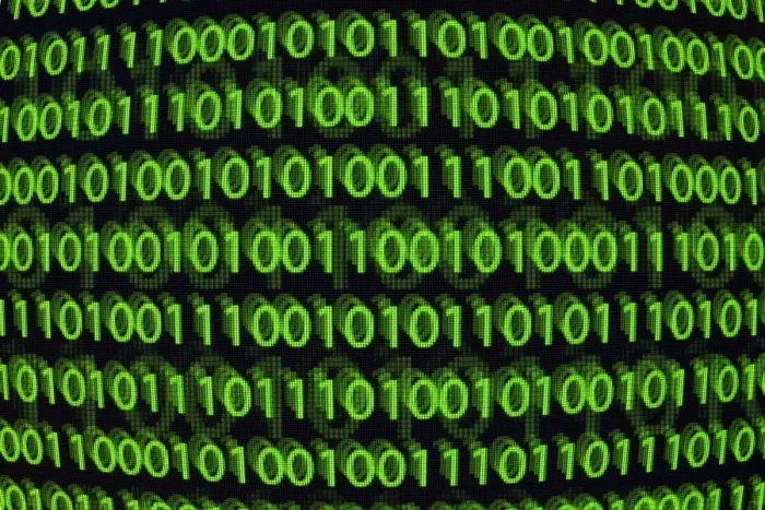 Framed Print : Binary code, conceptual image C018  /  8580