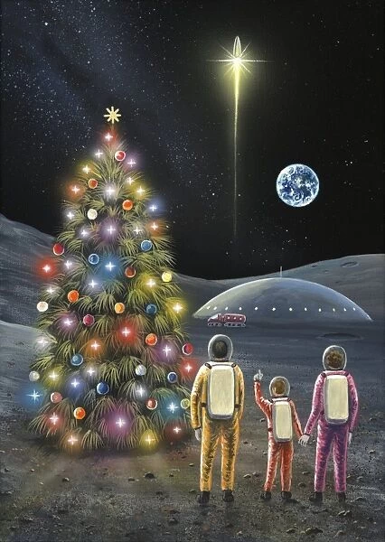 Christmas on the Moon, space art