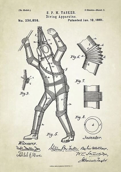 Diving apparatus patent, 1880 C024  /  3604