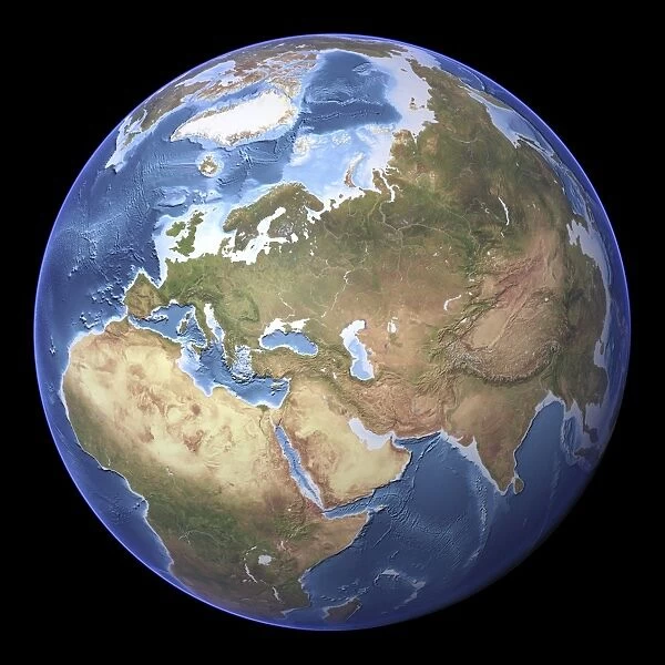 Eurasia, topographic map