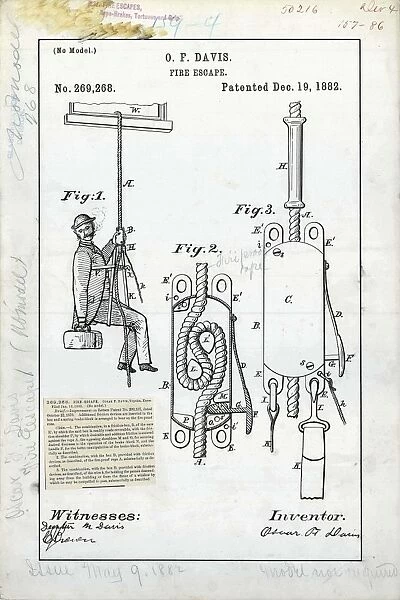 Fire escape patent, 1882 C024  /  3623