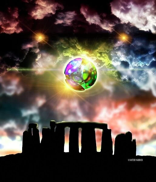 Glowing ball UFO over Stonehenge