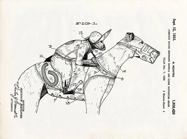 Greyhouse racing patent, 1933 C024  /  3613