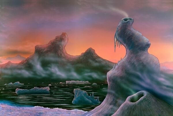 Ice towers on Titan, artwork