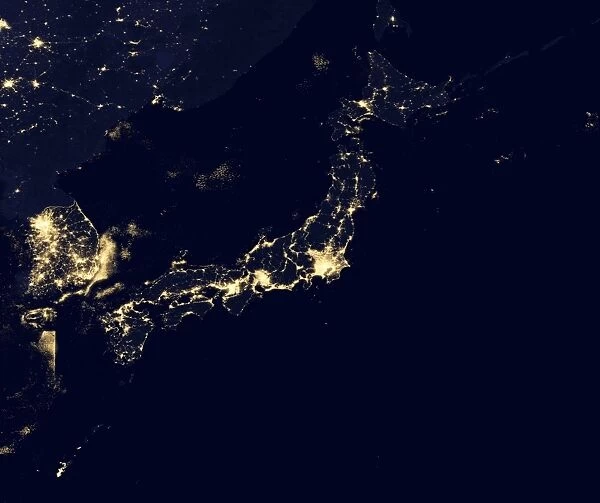 Japan at night, satellite image