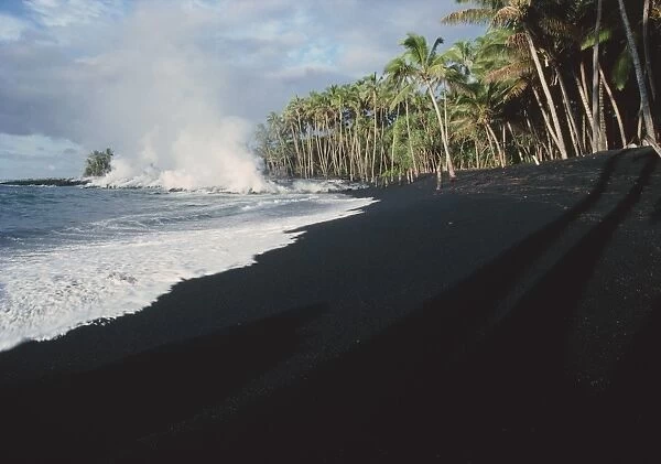 Lava flow on Kaima beach, Hawaii