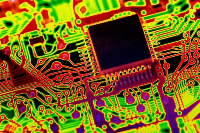Framed Print : Microprocessor chip, computer artwork Framed Print : Microprocessor chip, computer artwork