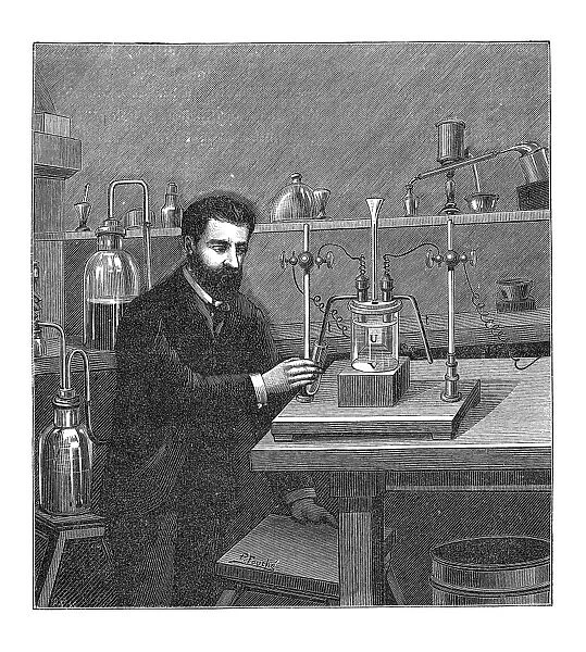 Moissan isolating fluorine, 1886