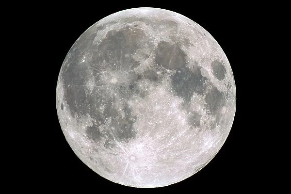 Full Moon. The dark grey areas are the lunar seas