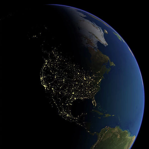 North America at night