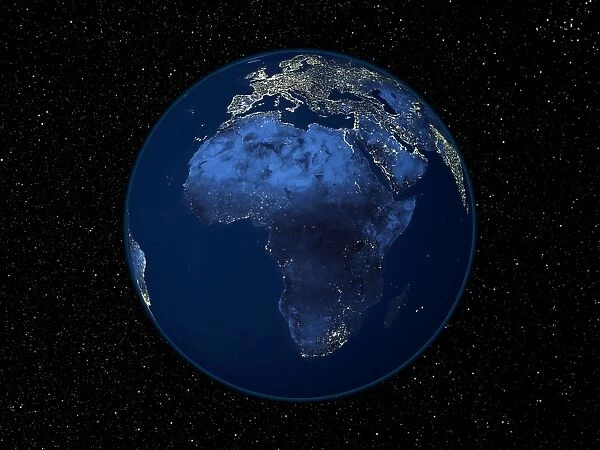 North America at night, satellite image