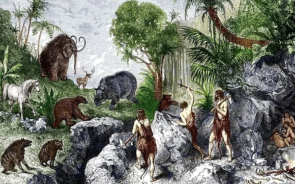 Prehistoric humans and animals