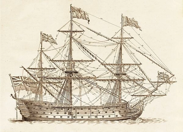 Rigging of a First Rate Ship of War C017  /  3489