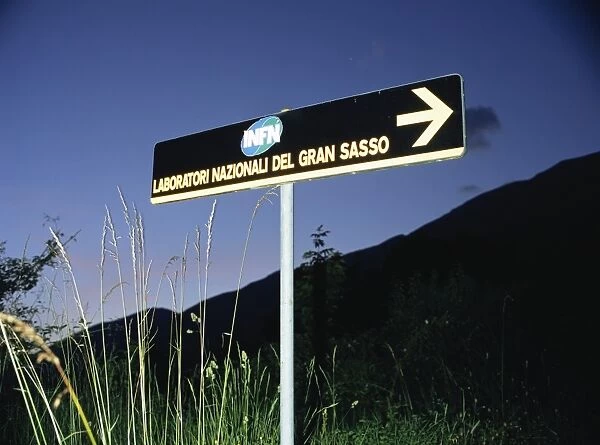Road sign to Gran Sasso Laboratories