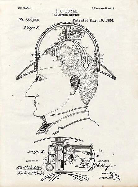 Saluting hat patent, 1896 C024  /  3619