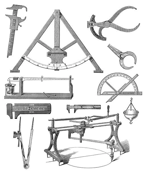 Scientific equipment, historical artwork