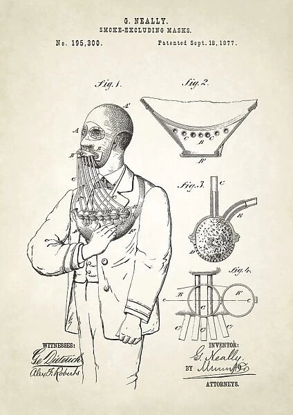 Smoke excluding mask patent, 1877 C024  /  3621