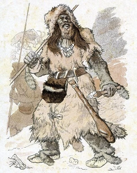 Stone Age man, early 20th century artwork