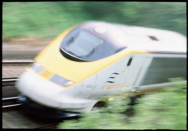 Time-exposure image of a Channel Tunnel train