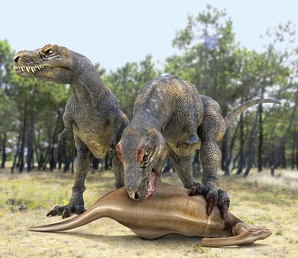 Tyrannosaurus rex dinosaurs, artwork