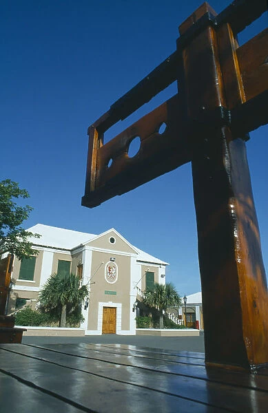 10046348. BERMUDA St Georges The Town Hall with the Stocks in the foreground
