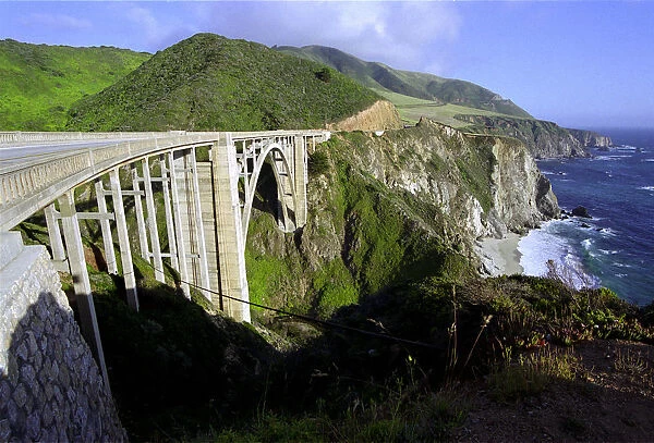 20066466. USA California Big Sur National Park View along Bixby Bridge along Highway 1
