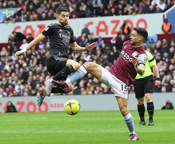 Jorginho vs. Alexandre Moreno: Intense Battle in Aston Villa vs. Arsenal FC Premier League Clash