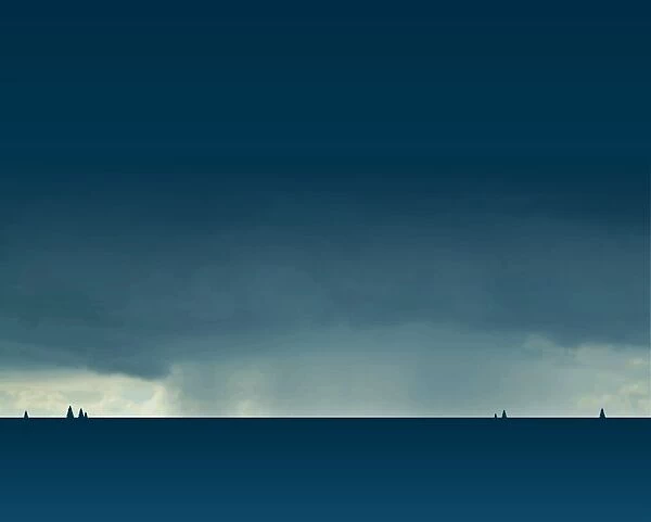 Digital illustration of heavy rain clouds creating ominous sky