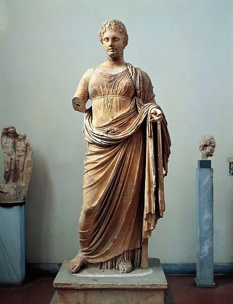 Marble statue of goddess Themis by Chairestratos, from Rhamnous, Greece, 3rd Century B. C