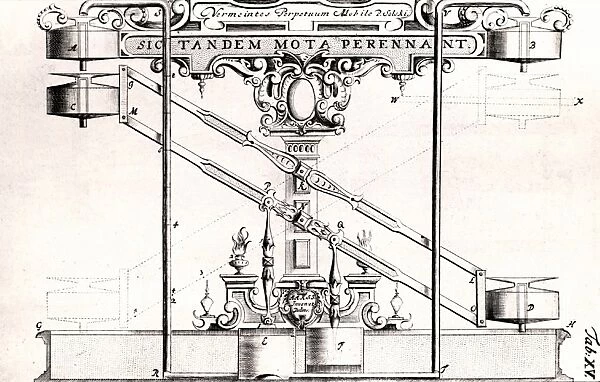 Perpetual motion machine described in about 1664 by Ulrich von Cranach of Hamburg