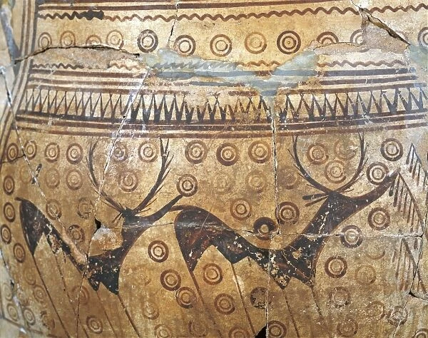 Turkey, Alisar Huyuk, Big four-handled jar depicting deer figures, terracotta