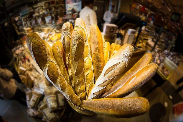 Lot of bread in bakery of manhattan