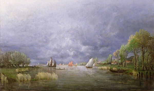 Banks of the Loire in Spring, Storm Effect, 1857 (oil on canvas)