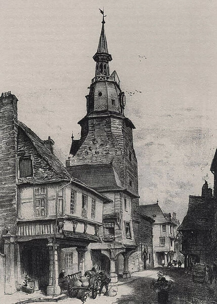 The belfry of Dinan - Old France - Brittany - text, drawings and lithographs