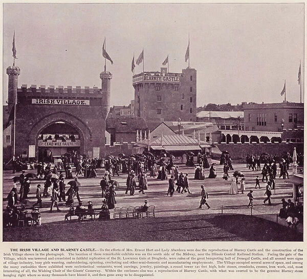 Chicago Worlds Fair, 1893: The Irish Village and Blarney Castle (b  /  w photo)