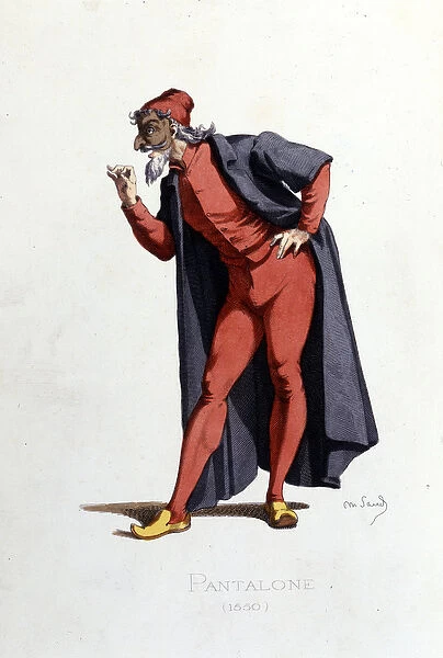 Costume and theatre character: Pantalone (en fr. Pantalone