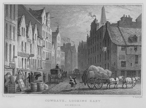 Cowgate, looking East, Edinburgh (engraving)