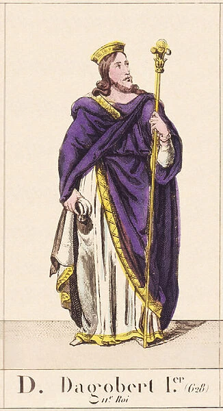 Dagobert I, ALPHABET OF THE HISTORY OF FRANCE, circa 1830 (engraving)