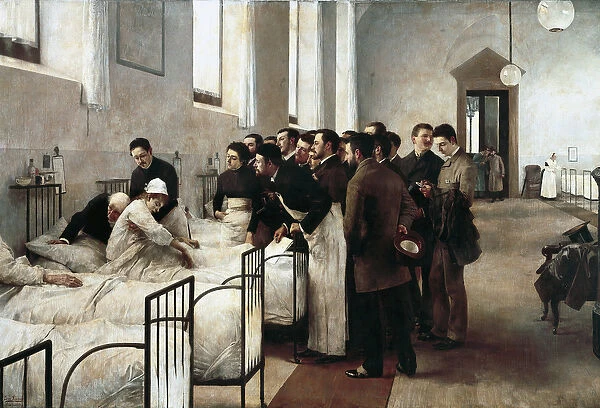 The doctors visit, 1889 (oil on canvas)