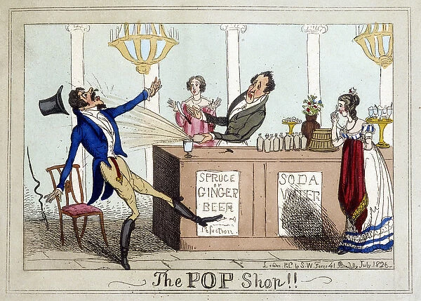 English cartoon in a London bar (1824)