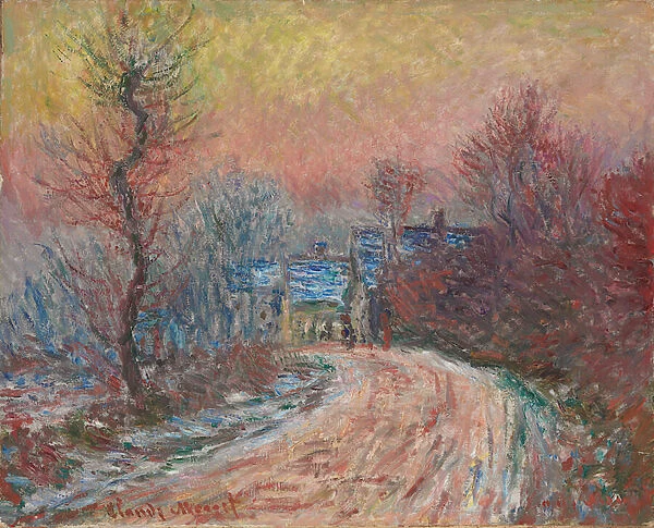 Entry to Giverny in Winter, Sunset; Entree de Giverny en hiver, soleil couchant